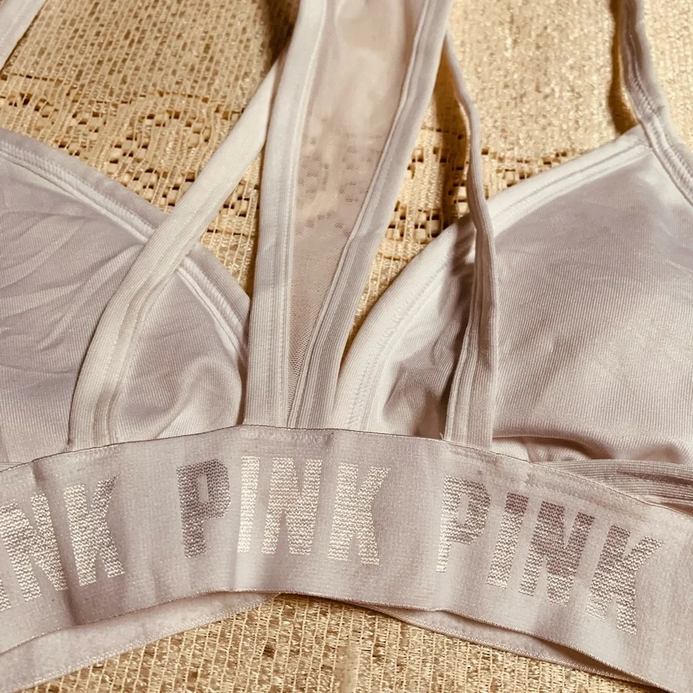 Pink Sport Womens White Strappy Bralette Size Small - Picture 7 of 10